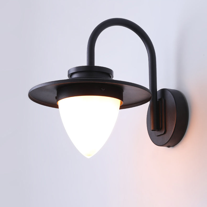 مصباح حائط خارجي LED بتصميم ظل الخوخ الزجاجي المقاوم للماء 