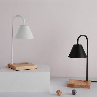 Lámpara de mesa de cera fundida de 1 luz con base de mármol sólido nórdico en forma de cono 