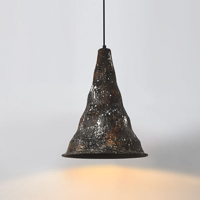 Vintage Industrial Iron Rust Cone Shape 1-Light Pendant Light