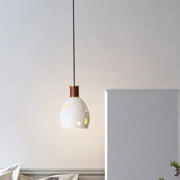 Moderne nordische Pendelleuchte mit Wabenstein-, Kupfer- und Kuppeldesign, rund, 1-flammig, für das Wohnzimmer 