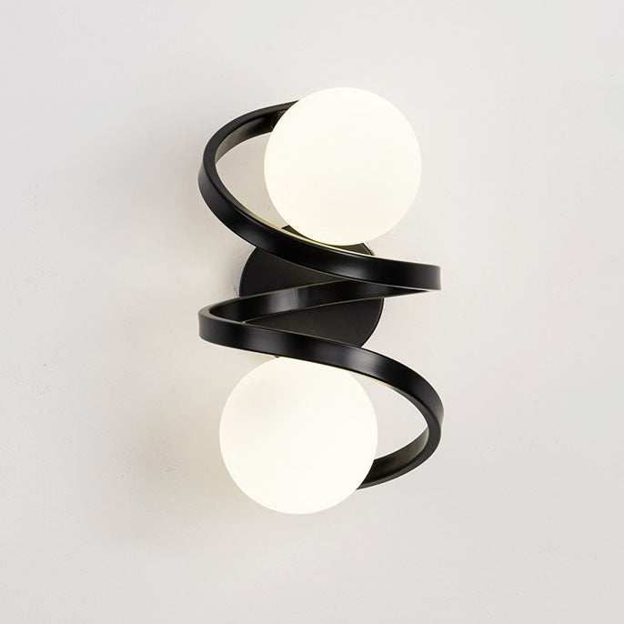 Moderne, minimalistische, runde, kugelförmige Glas-Wandleuchte mit 2 Leuchten 