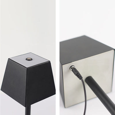 Modern Solid Color Square Metal LED Touch Table Lamp