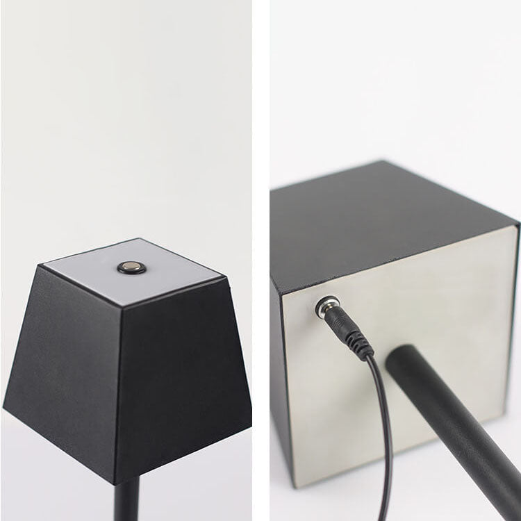 Modern Solid Color Square Metal LED Touch Table Lamp