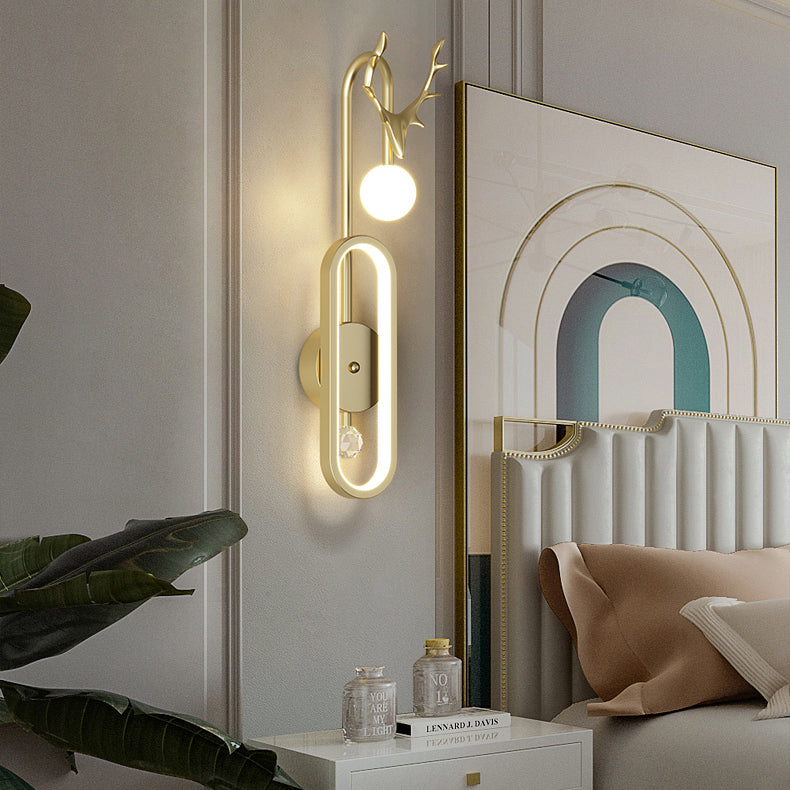 Nordic Light Luxury Geweih Kreis LED Wandleuchte 