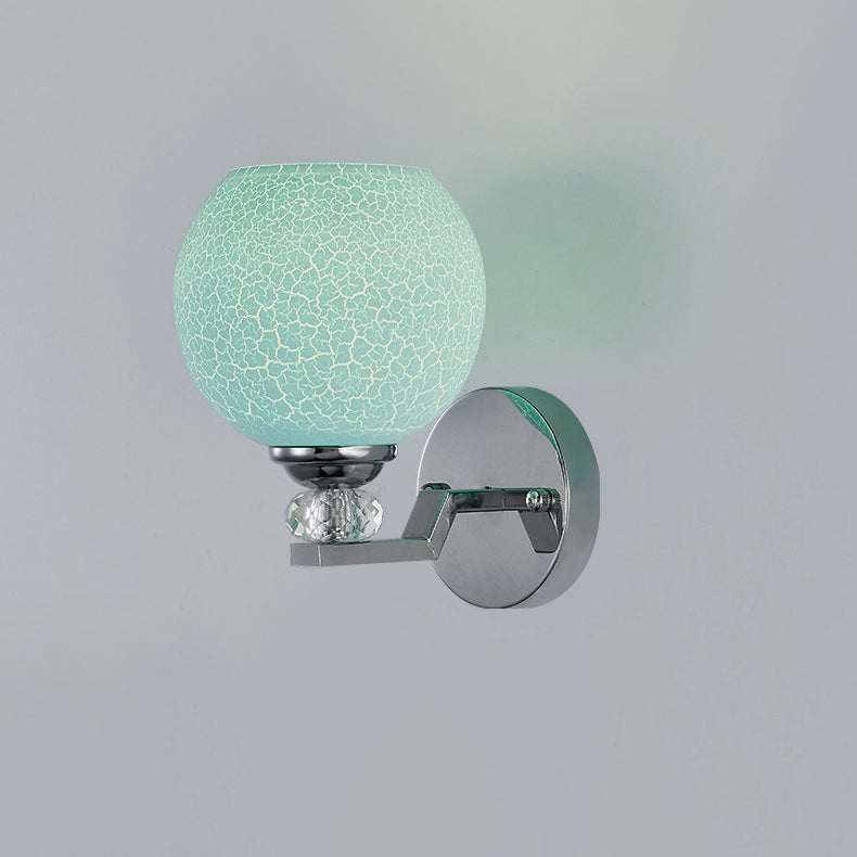 Nordic Creative Stained Cracked Glass Round 1-Light Wall Sconce Lamp