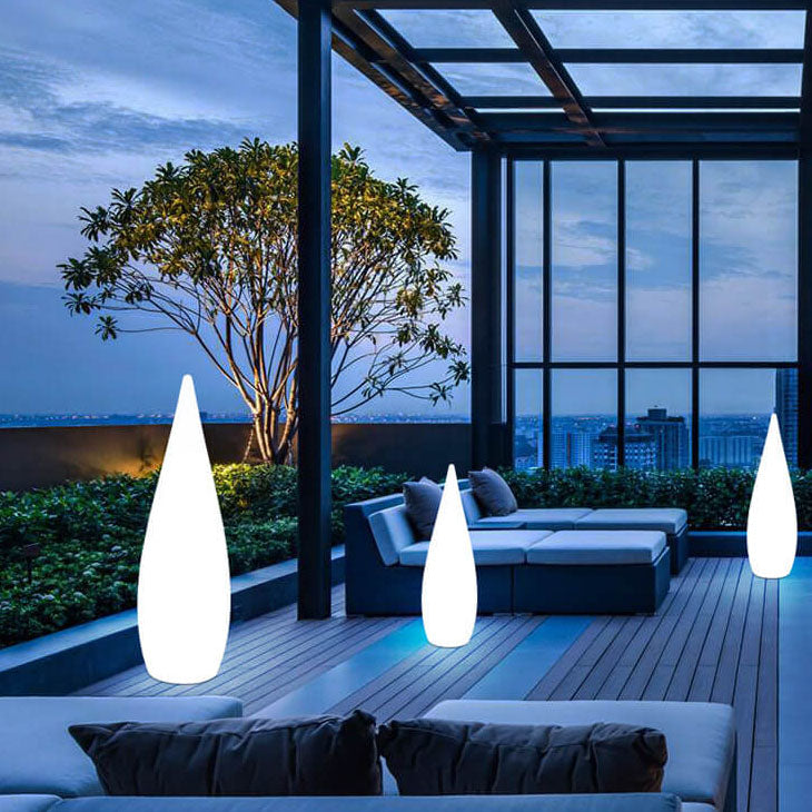 Solar Water Drop Shape PE Outdoor Patio Decorative Floor Lamp