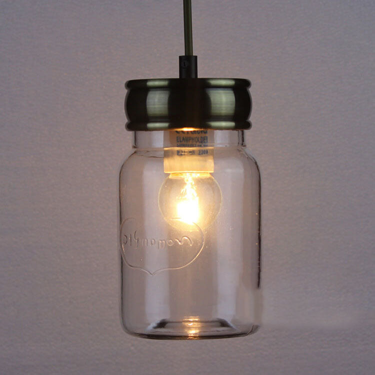 Nordic Retro Aluminium Glasflaschenschirm 1 Licht Pendelleuchte 
