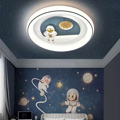 Childlike Eye Protection Cartoon Space Villain LED Flush Mount Light