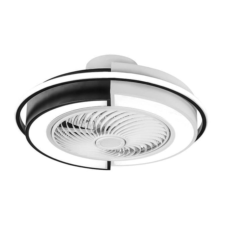 Modern Creative Round LED Semi-Flush Mount Ceiling Fan Light