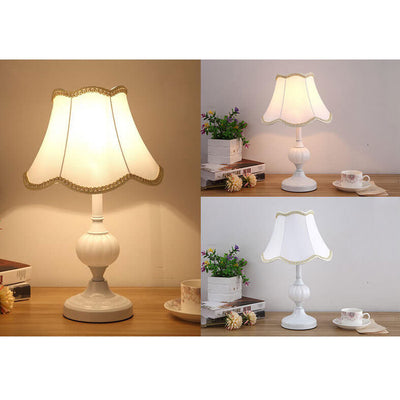 Nordic Vintage Floral Glass Fabric 1-Light Table Lamp