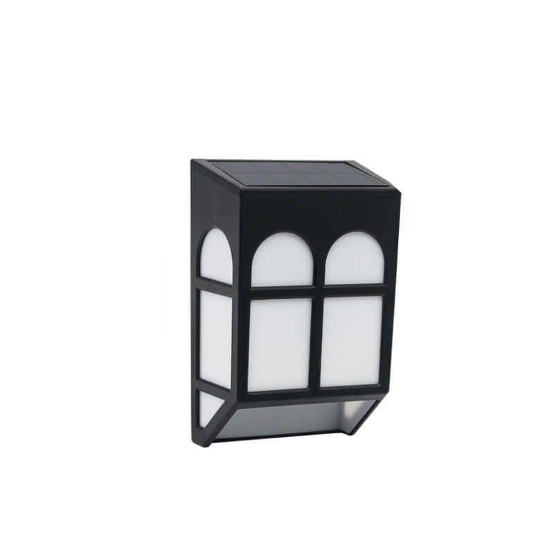 Solar Outdoor Fence Square RGB Color LED Fence Wall Sconce Lamp