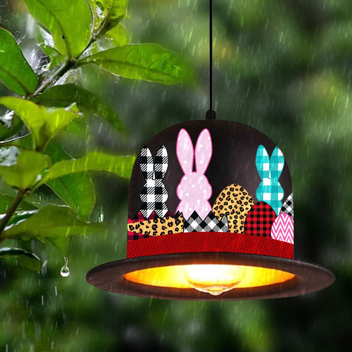 Décoration de chapeau de Pâques solaire extérieure avec lumière LED à pendentif 