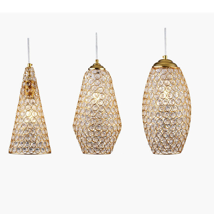 European Light Luxury Geometric Hardware Crystal 1-Light Pendelleuchte 
