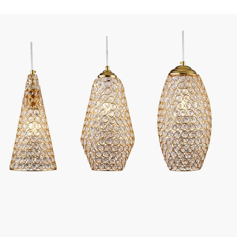 European Light Luxury Geometric Hardware Crystal 1-Light Pendelleuchte 