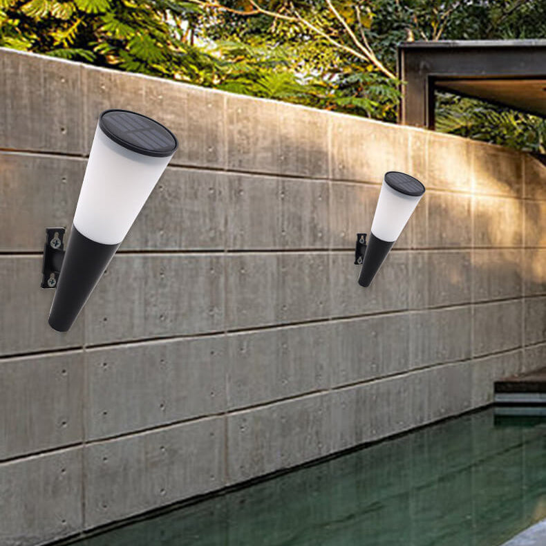 Lampe solaire étanche en forme de corne, design LED, décoration extérieure, applique murale 