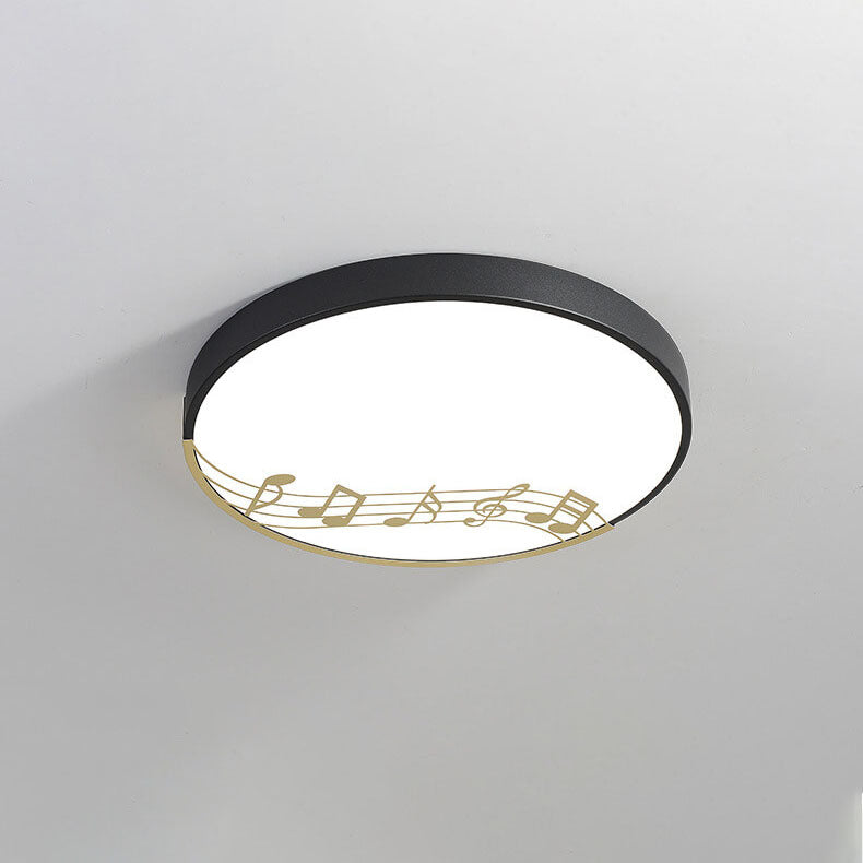 Nordic Minimalist Round Note LED Flush Mount Ceiling Light