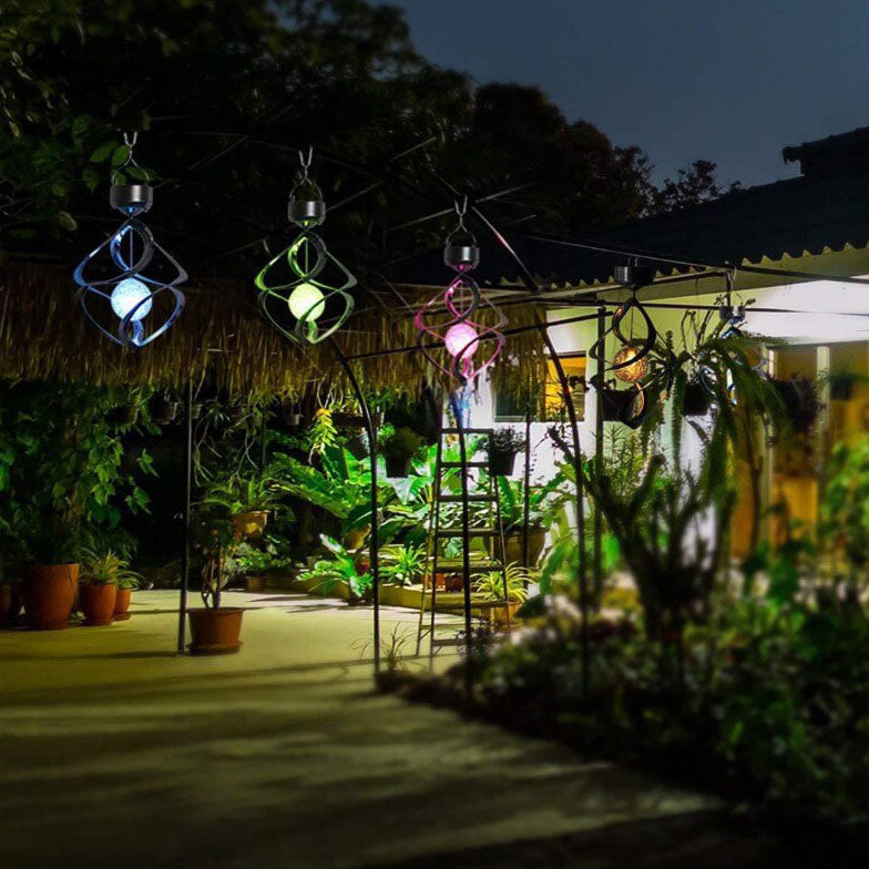 Moderne bunte Solar-Winddrehleuchte LED-Außen-Pendelleuchte 