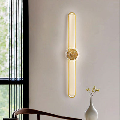 مصباح حائط LED بتصميم حلقة إبداعي بسيط من النحاس الصناعي الكامل 