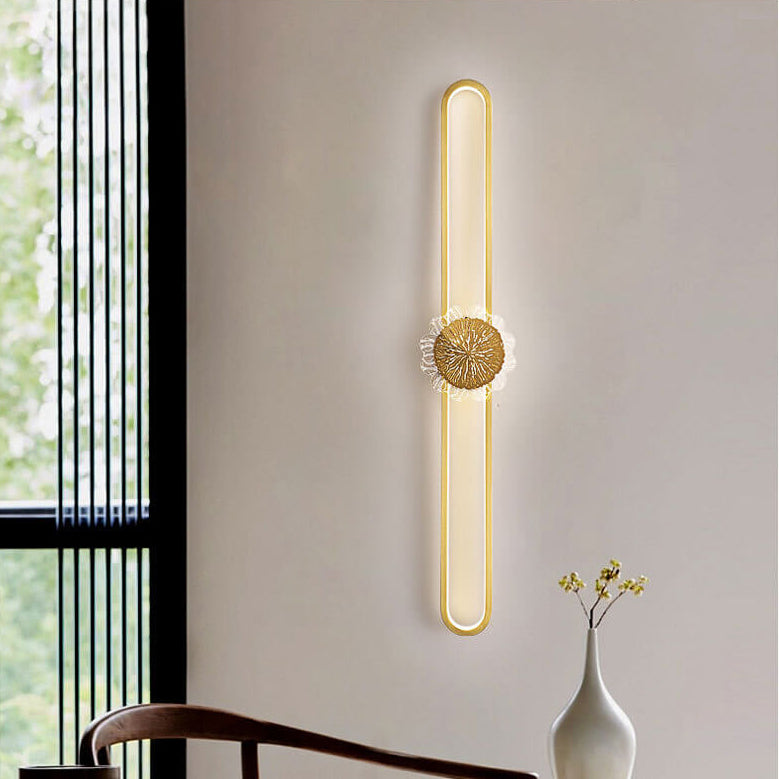 مصباح حائط LED بتصميم حلقة إبداعي بسيط من النحاس الصناعي الكامل 