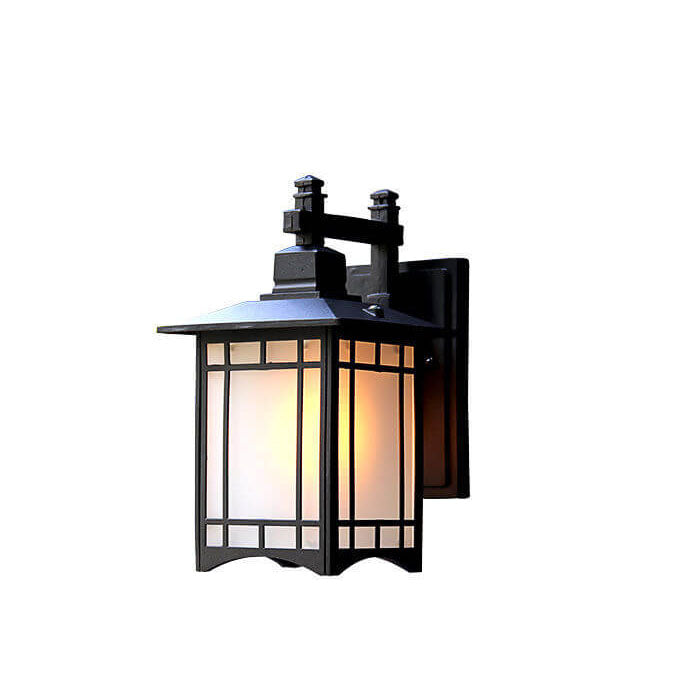 Lampe murale 1 lumière en forme de pavillon chinois en aluminium solaire étanche moderne 