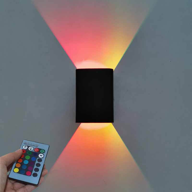 مصباح حائطي LED RGB من الألومنيوم المربع الحديث 