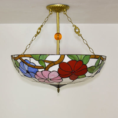 European Style Creative Pastoral Morning Glory Tiffany 5-Light Chandelier