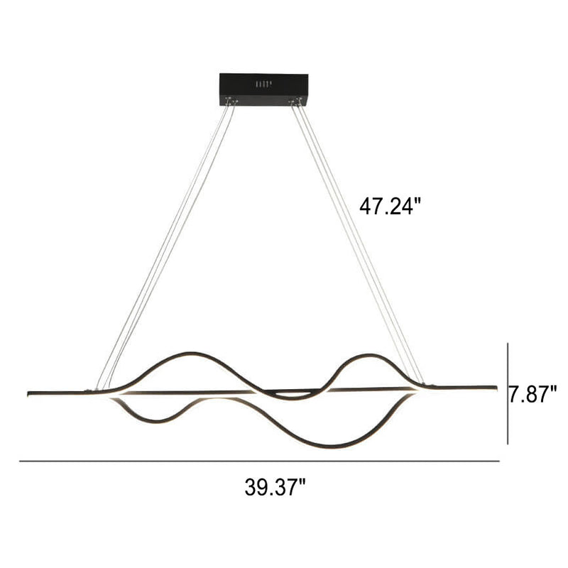 Modern Minimalist Lines LED Island Light Chandelier