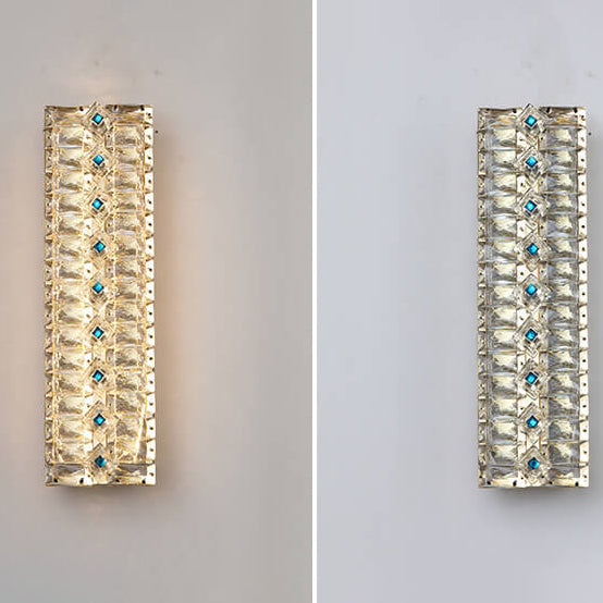 Applique murale à LED avec design en bande de cristal de luxe 