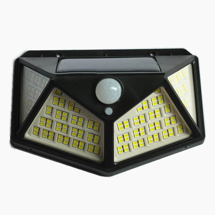 Lampe murale solaire extérieure 162 LED étanche avec capteur de mouvement pour jardin 