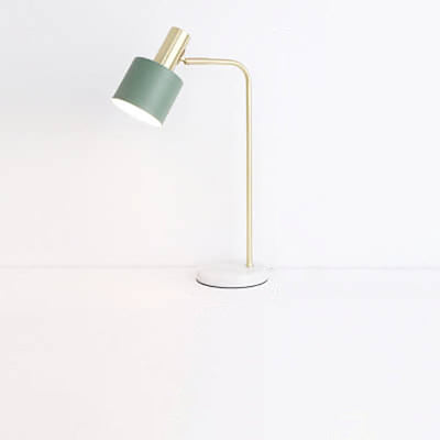 Lampe de Table Réglable à 1 Lumière en Marbre Cylindrique de Luxe Nordique 