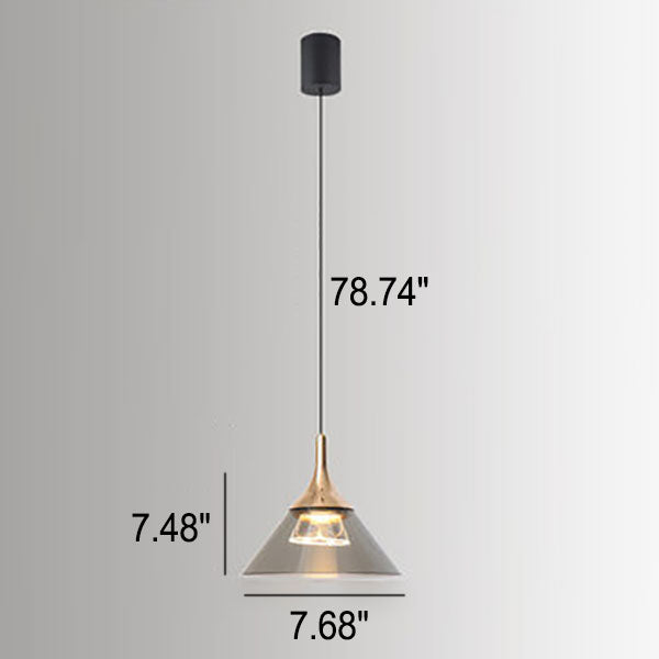 Cono Creativo Nórdico Lámpara Colgante LED de Aluminio y Acrílico 