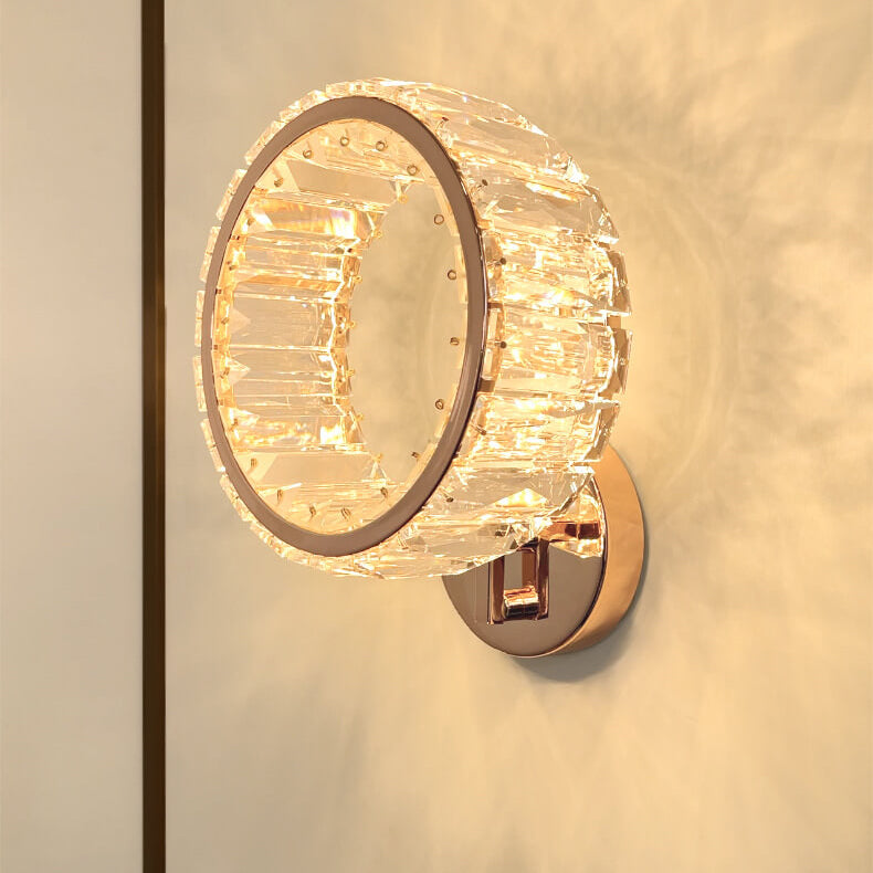 Nordic Light Luxury Crystal Ring LED Wall Sconce Lamp