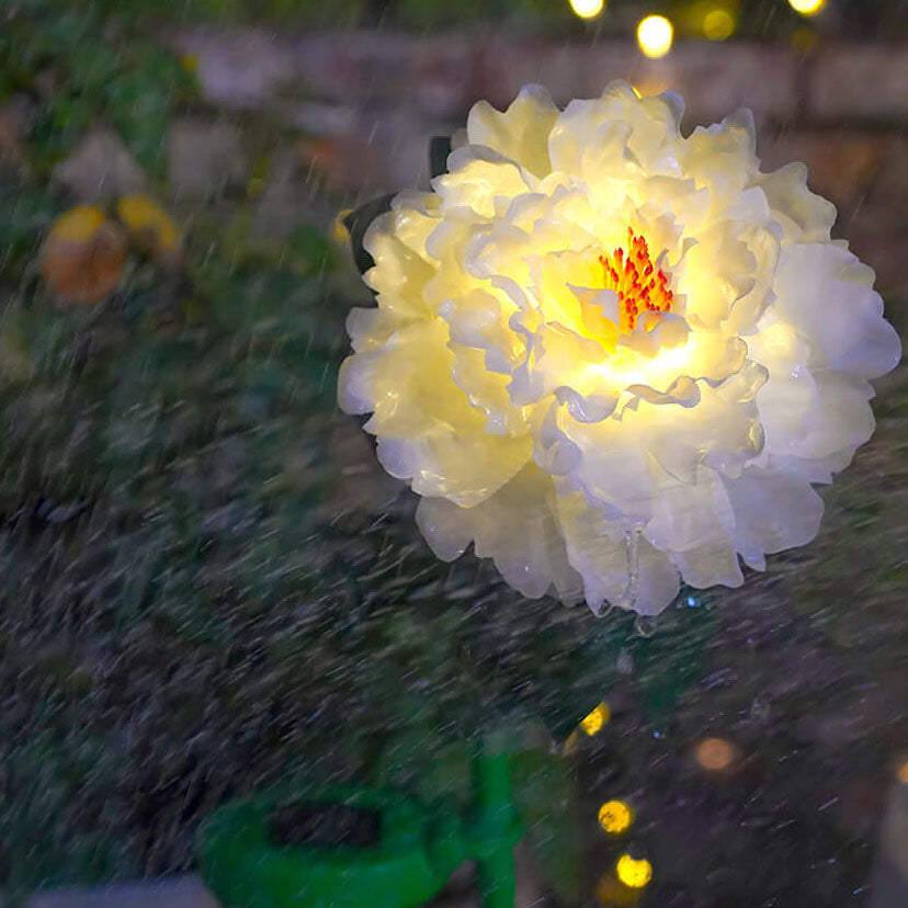 Moderne Simulation Pfingstrosenblumendekoration Wasserdichtes Solar-LED-Garten-Bodenlicht im Freien 