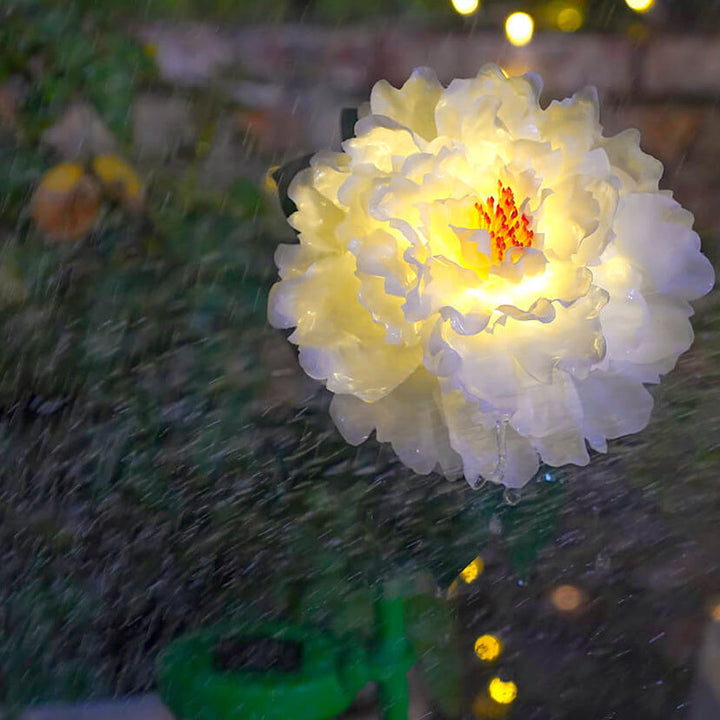 Moderne Simulation Pfingstrosenblumendekoration Wasserdichtes Solar-LED-Garten-Bodenlicht im Freien 