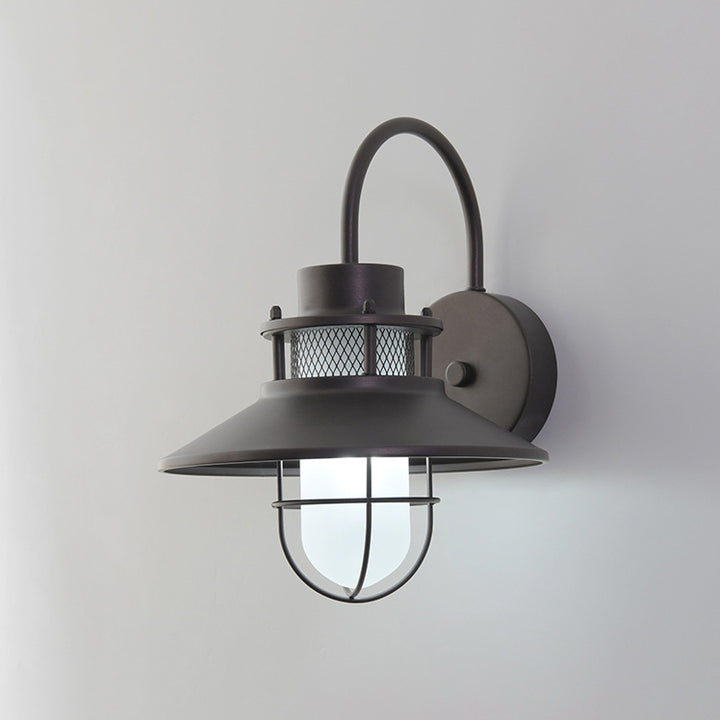 Lámpara Aplique de Pared para Exterior de 1 Luz con Cuerpo de Hierro Impermeable 