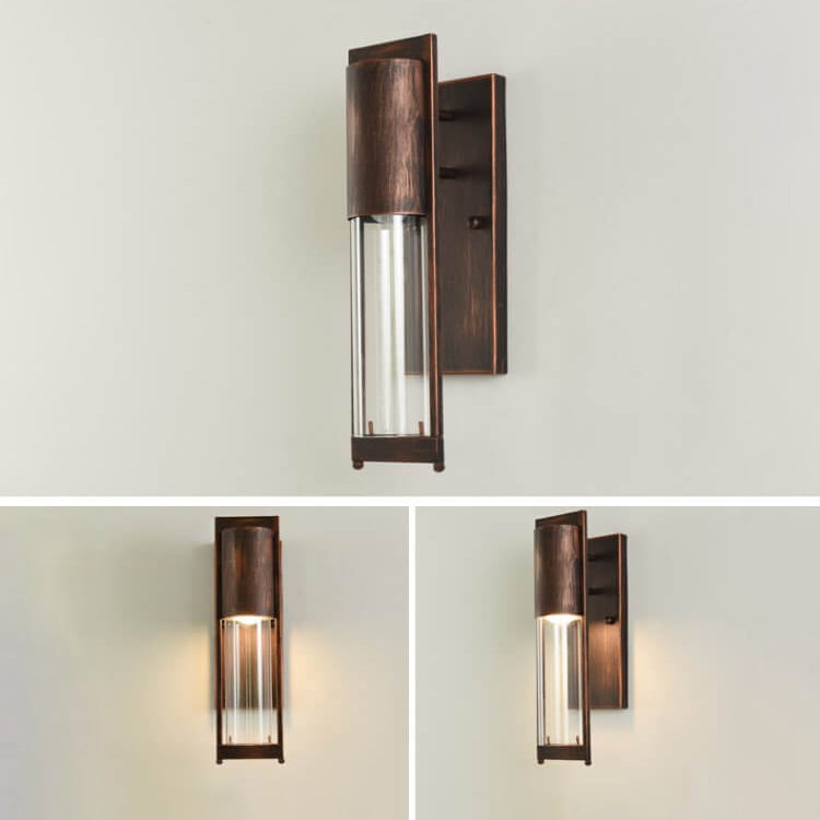 Diseño Antiguo Simple Industrial Lámpara Aplique de Pared Exterior de 1 Luz 