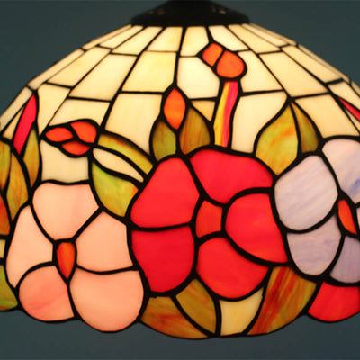 Tiffany European Stained Glass Dome 1-Light Pendant Light