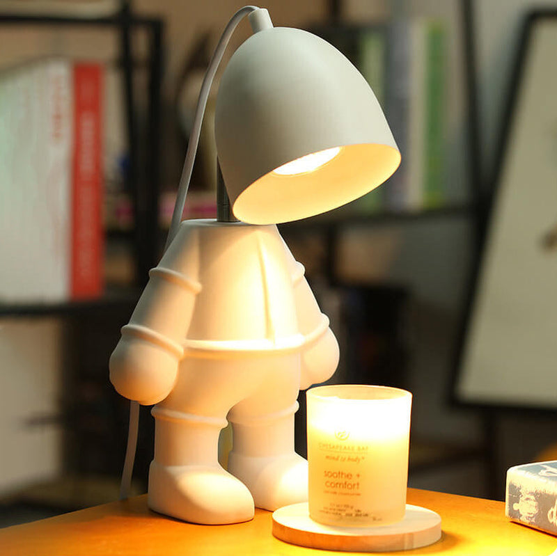 Lampe de table en cire fondante avec design créatif en LED blanc 