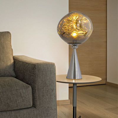 Italian Lava Acrylic Conical Electroplated Iron Base 1-Light Table Lamp