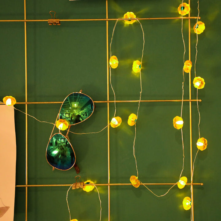 Décoration moderne de Thanksgiving avec citrouille et gland en érable, guirlande lumineuse à 30 LED 