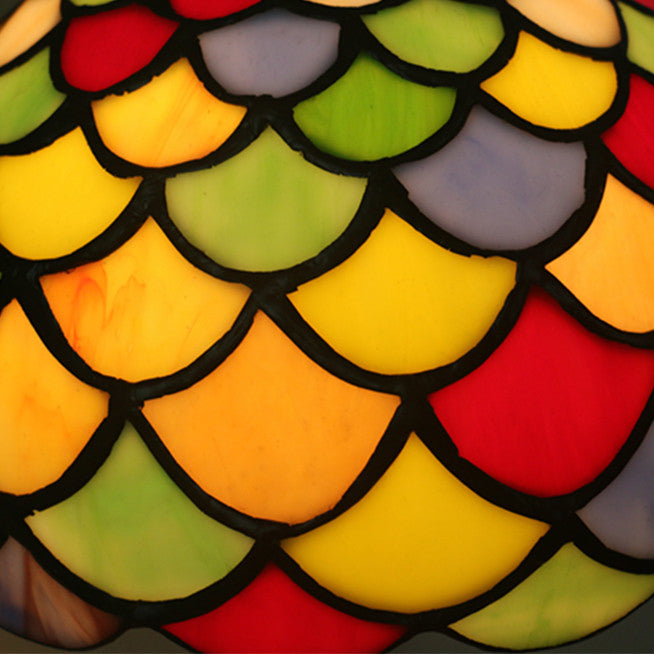 Tiffany European Scaled Stained Glass Dome 1-Light Wall Sconce Lamp