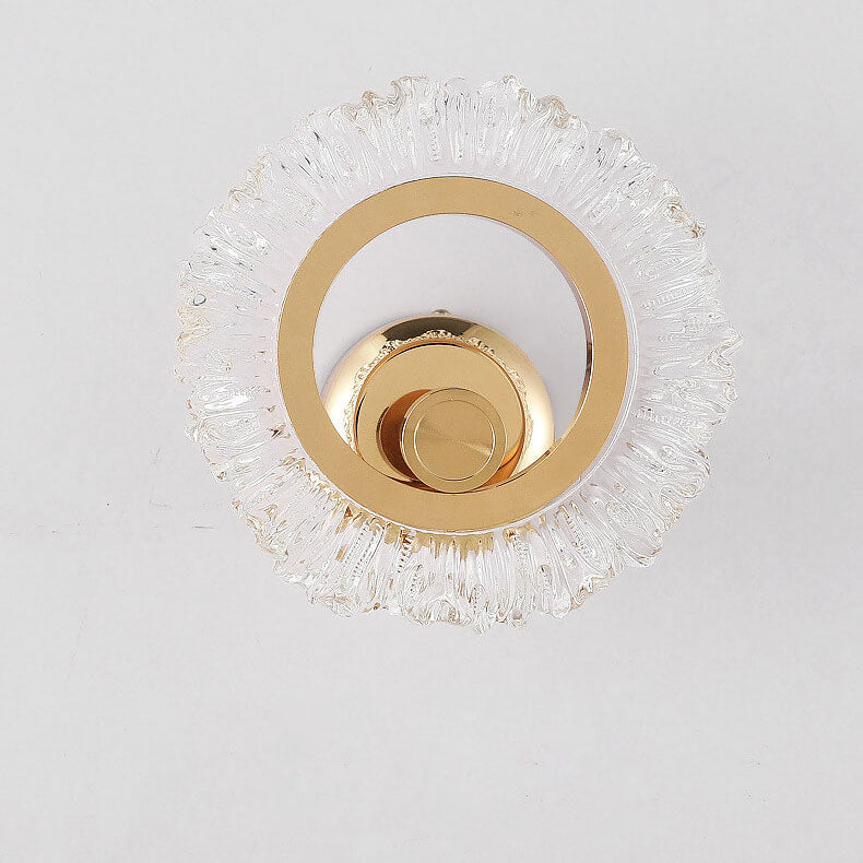 Lámpara de Pared LED de Hierro con Forma de Girasol de Acrílico de Lujo Ligero Moderno 