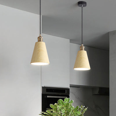 Moderne Minimalistische Wabi-Sabi Log Rundmund 1-Licht Pendelleuchte 