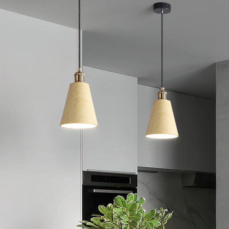 Moderne Minimalistische Wabi-Sabi Log Rundmund 1-Licht Pendelleuchte 