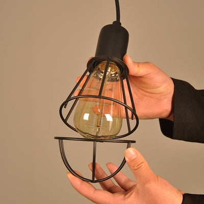 Industrial Vintage Birdcage Iron 1-Light Pendant Light