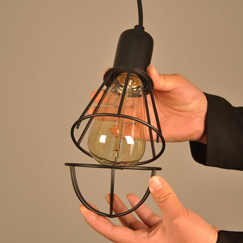 Industrial Vintage Birdcage Iron 1-Light Pendant Light