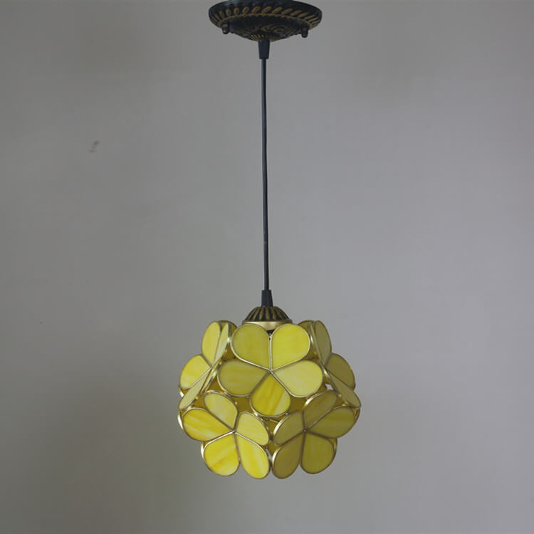 Vintage Stained Glass Petal 1-Light Pendant Light