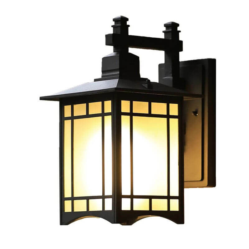 Lampe murale 1 lumière en forme de pavillon chinois en aluminium solaire étanche moderne 