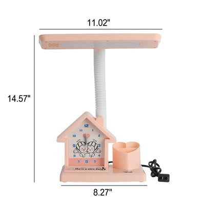 Cartoon Eye Protection Alarm Clock LED Table Lamp