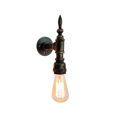 Industrielle Vintage-Eisen-Wasserpfeife 1-Licht-Wandleuchte 